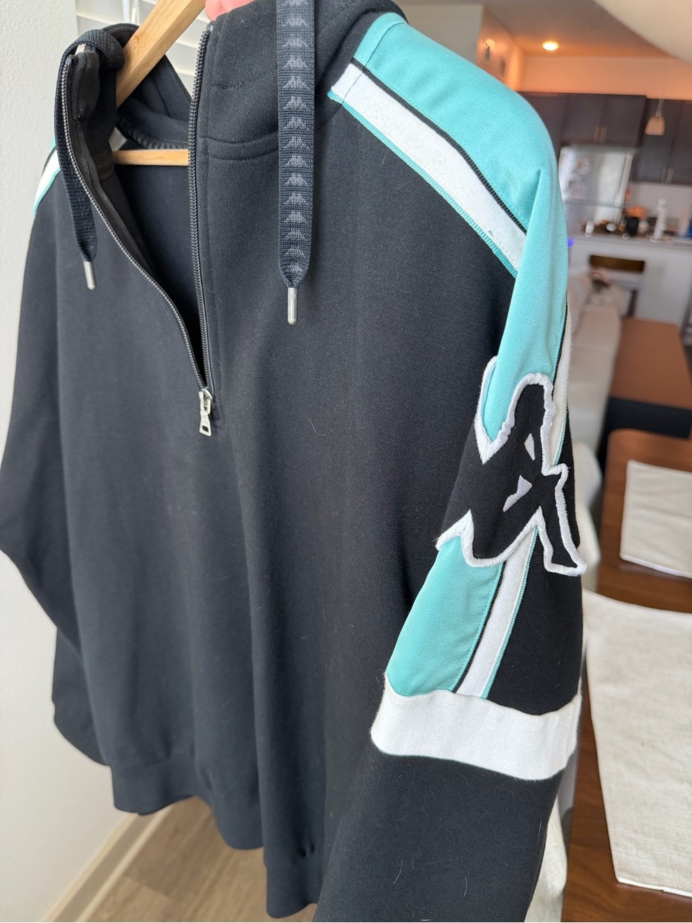 Kappa Black Top with Red Logo Tag - Picture 3 of 5